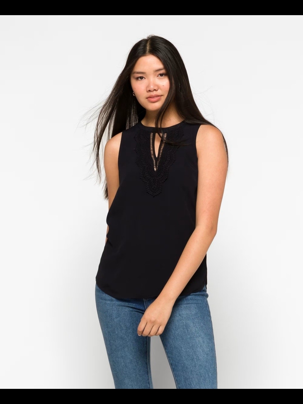 Daniel Rainn 'Quin' Keyhole Crochet Blouse